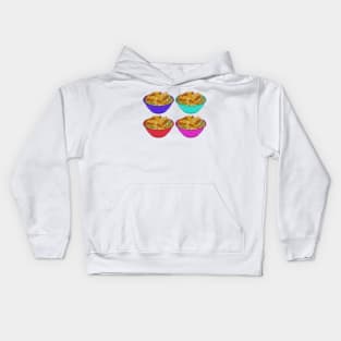 Colorful bowls of ramen noodles Kids Hoodie